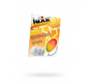 ПРЕЗЕРВАТИВЫ LUXE КОНВЕРТ, ТРОПИЧЕСКИЙ ШТОРМ, МАНГО, 18 СМ., 3 ШТ. В УПАКОВКЕ