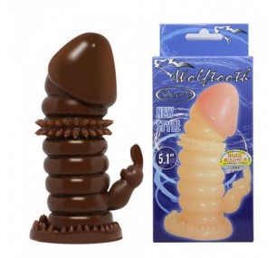 НАСАДКА НА ЧЛЕН - ПРЕЗЕРВАТИВ КОРИЧНЕВАЯ BI-016008