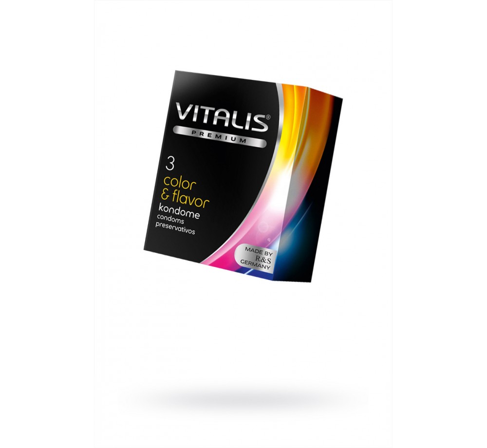ПРЕЗЕРВАТИВЫ ''VITALIS'' PREMIUM №3 COLOR AND FLAVOR - ЦВЕТНЫЕ/АРОМАТИЗИРОВАННЫЕ (ШИРИНА 53MM)