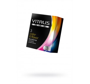 ПРЕЗЕРВАТИВЫ ''VITALIS'' PREMIUM №3 COLOR AND FLAVOR - ЦВЕТНЫЕ/АРОМАТИЗИРОВАННЫЕ (ШИРИНА 53MM) 