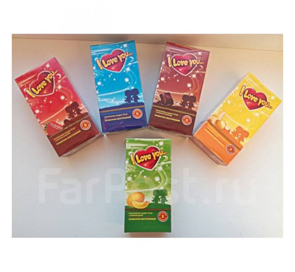 Презервативы I Love You с ароматом фруктов МИКС, 12 шт