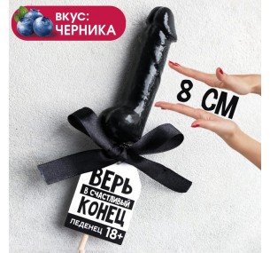 Леденец «Верь в счастливый конец», вкус: черника, 30 г.