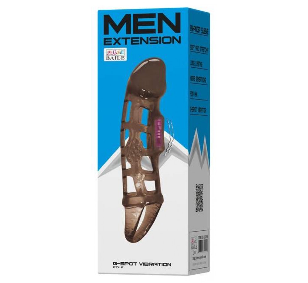 Вибронасадка Baile с подхватом мошонки дымчатый