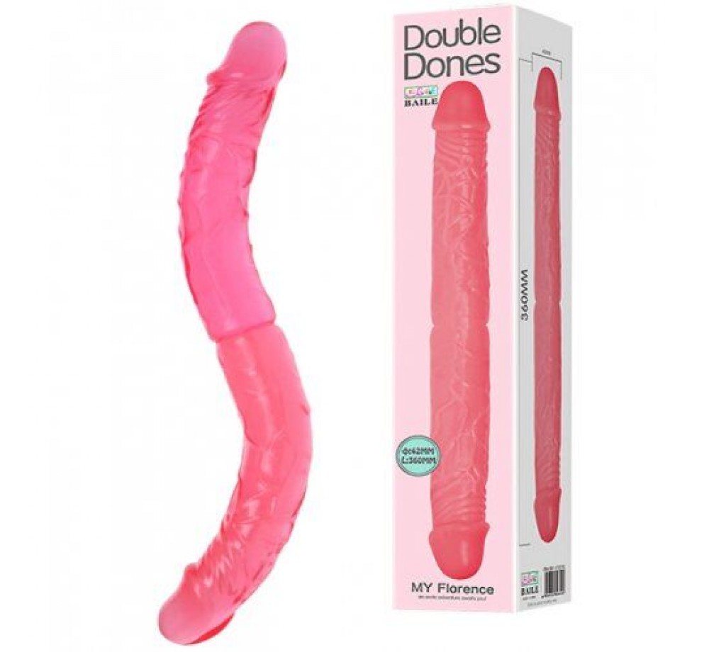 Двойной эластичный фаллос Baile 36 см