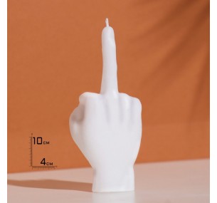  Свеча фигурная "Рука-фак", 10х4 см,белая
