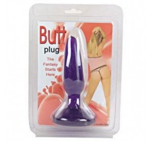 КЛАССИЧЕСКАЯ ГЕЛЕВАЯ АНАЛЬНАЯ ПРОБКА С ПРИСОСКОЙ, ЦВЕТ ФИОЛЕТОВЫЙ, BAILE , АРТ BI-017001