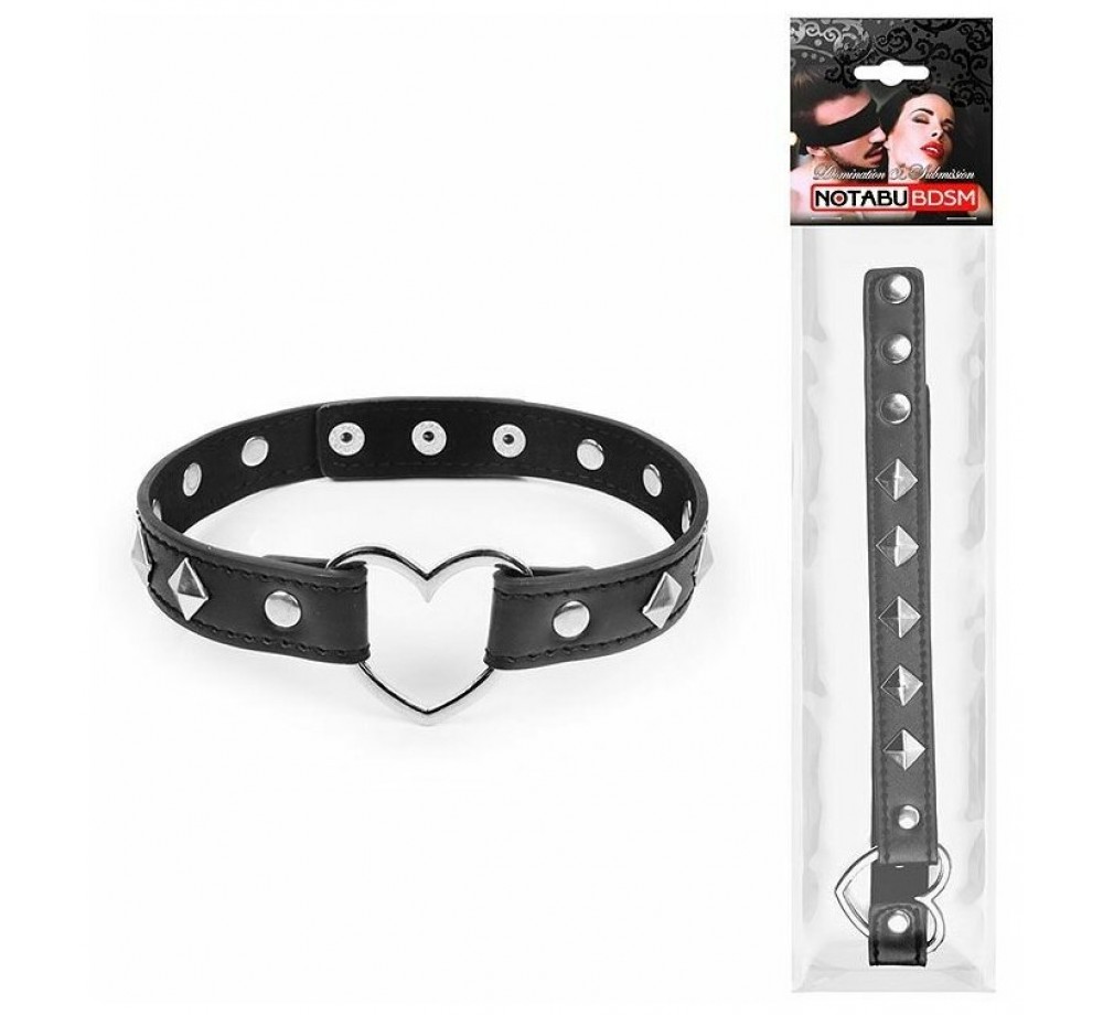 ОШЕЙНИК сердечко L 420 мм, цвет чёрный