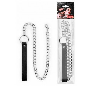 ПОВОДОК ДЛЯ ОШЕЙНИКА L 770 мм, кожа цвет чёрны +  металл