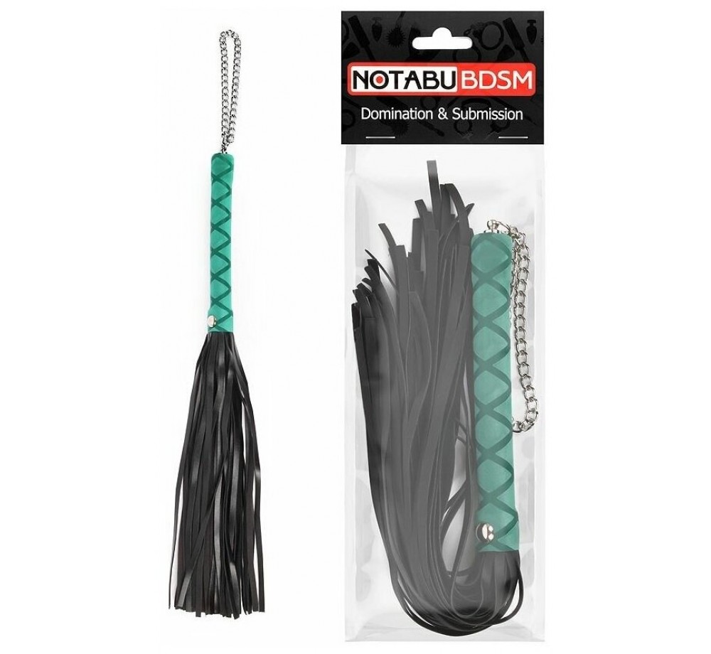 ПЛЕТЬ L ручки 160 мм, L хвоста 240 мм, цвет чёрный/бирюзовый