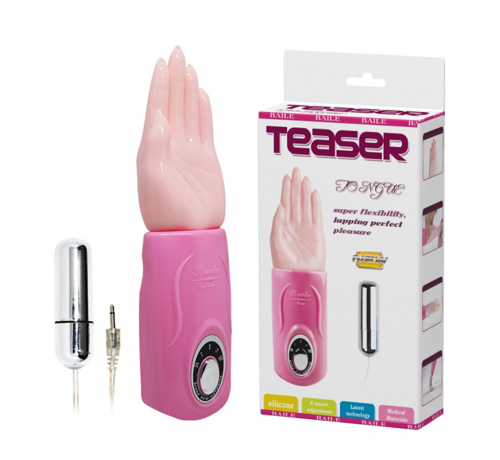 Baile Вибратор из cиликона Teaser Tongue с подключаемой вибропулей - 18.2 см