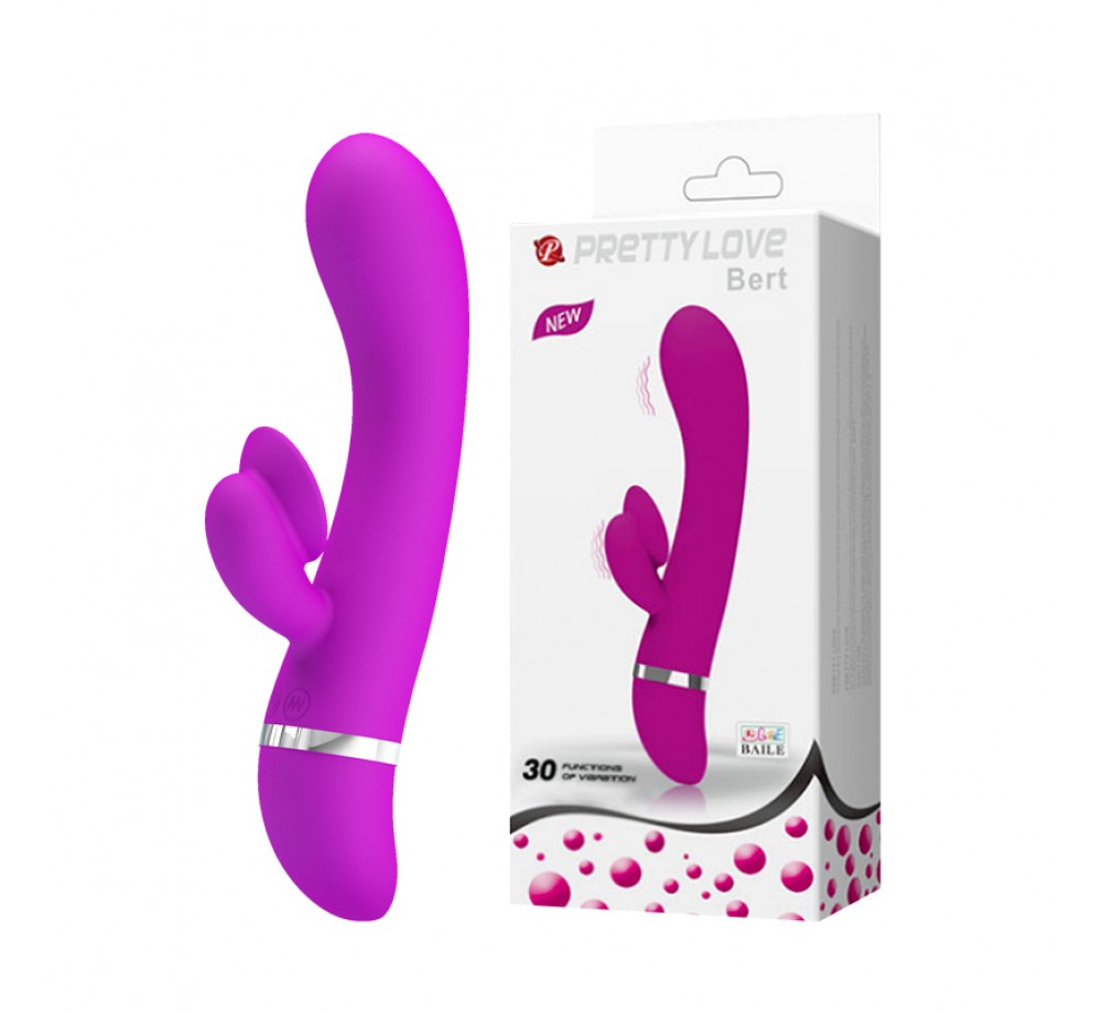 Pretty love Вибратор силиконовый Pretty Love Bert с клиторальным отростком 18.8 см