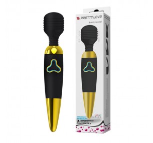 Вибратор Baile BW-055010-2, черный, золотой, 25 см