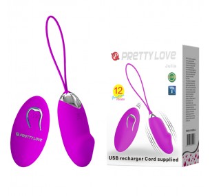 Виброяйцо Julia с ДУ, силикон, L 7.5 см, D 3.1 см , 12 режимов вибрации