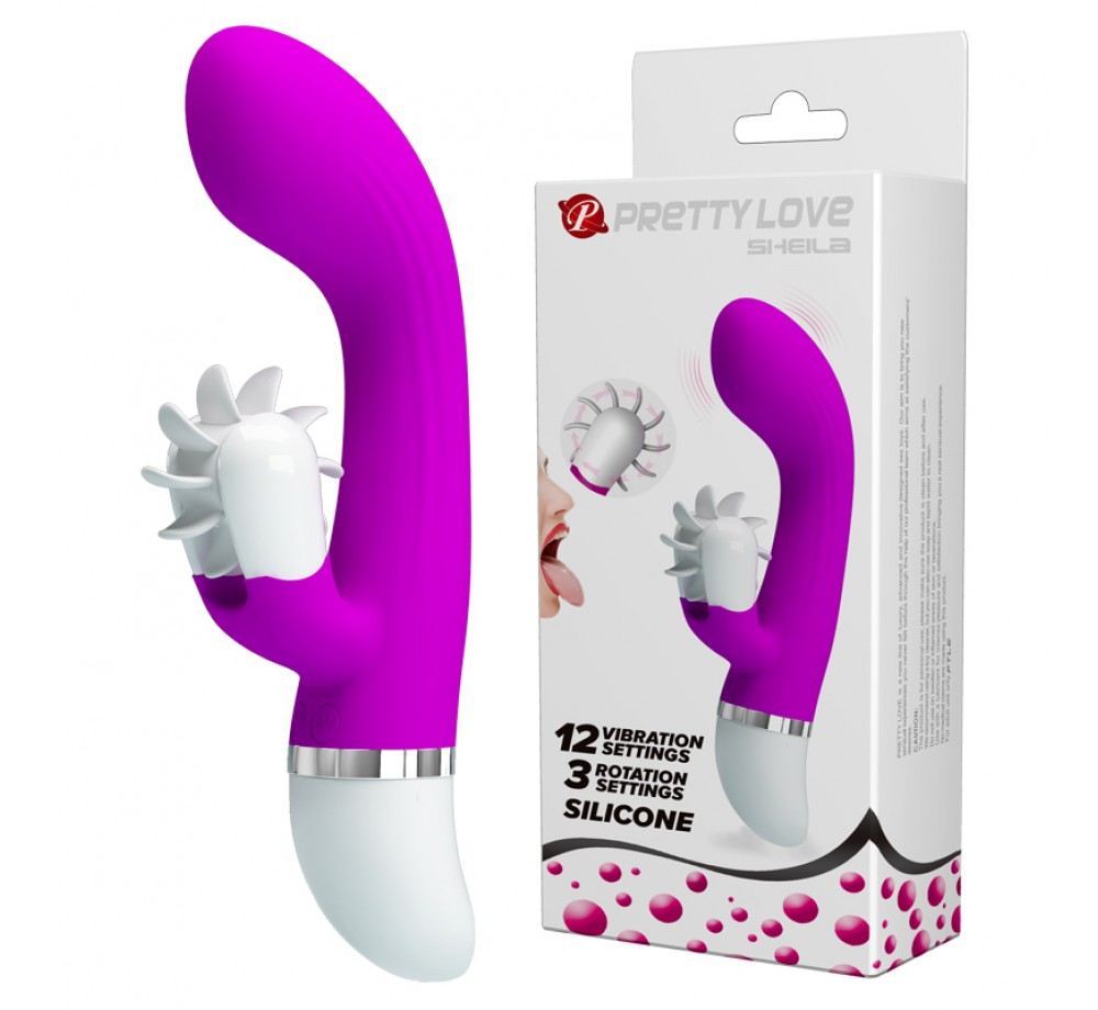 Pretty love Вибратор силиконовый Sheila с вертушкой для клиторальной стимуляции 19.4 см 