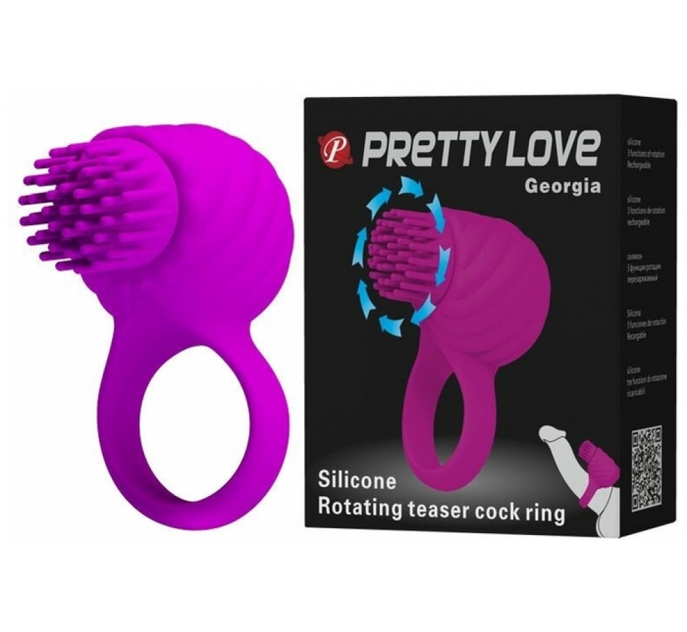 Pretty love Эрекционное кольцо с вращающейся щёточкой Georgia