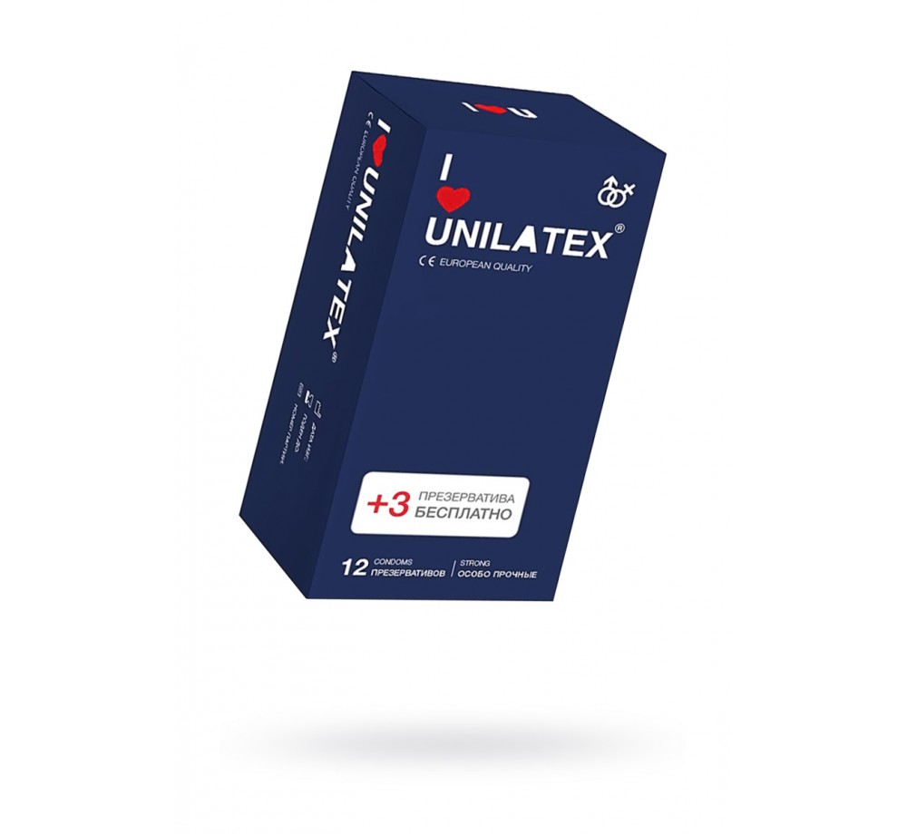 ПРЕЗЕРВАТИВЫ UNILATEX, EXTRA STRONG, ГЛАДКИЕ, 19 СМ, 5,4 СМ, 12 ШТ.