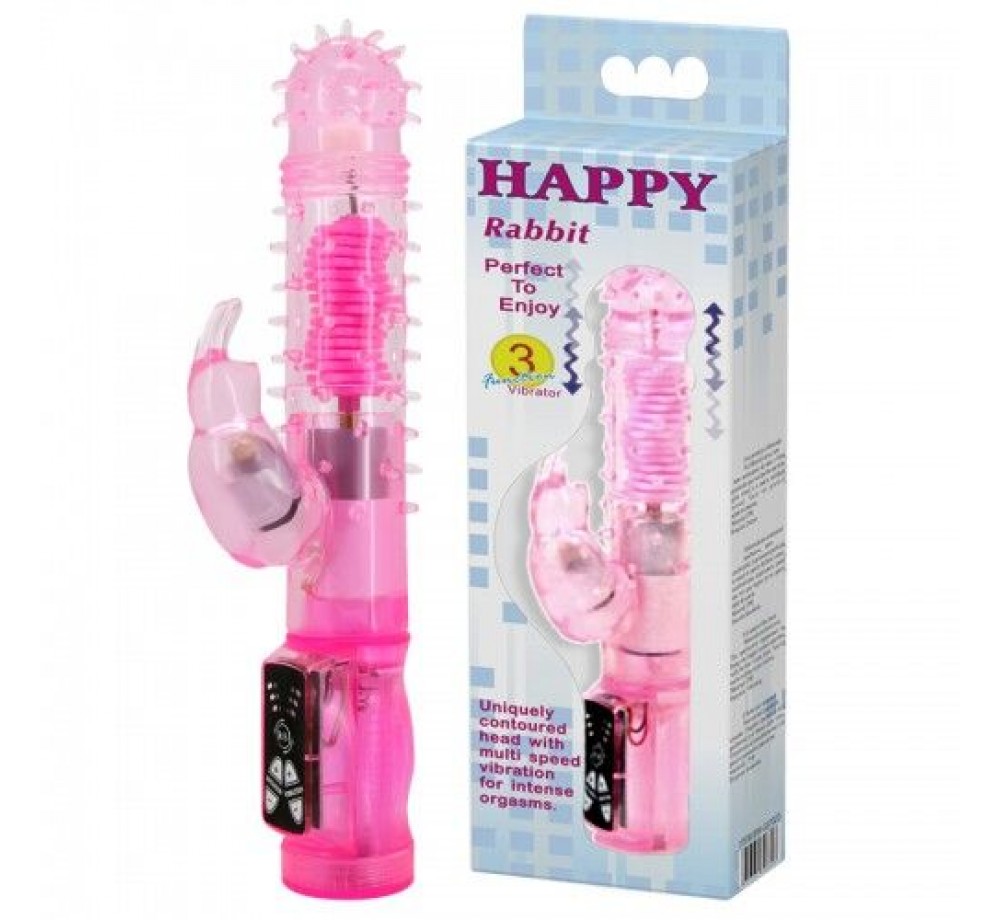 Вибратор с волновой ротацией Baile Happy Rabbit