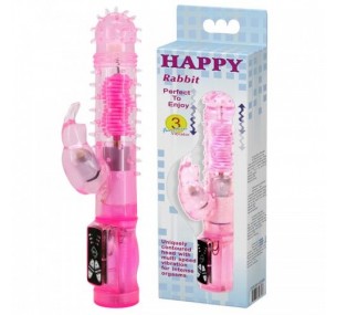 Вибратор с волновой ротацией Baile Happy Rabbit