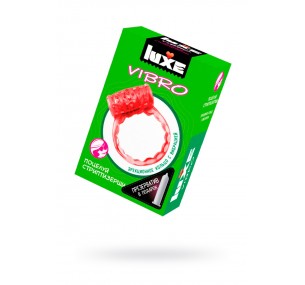 ВИБРОКОЛЬЦО LUXE VIBRO ПОЦЕЛУЙ СТРИПТИЗЕРШИ + ПРЕЗЕРВАТИВ, 1 ШТ, 18 СМ