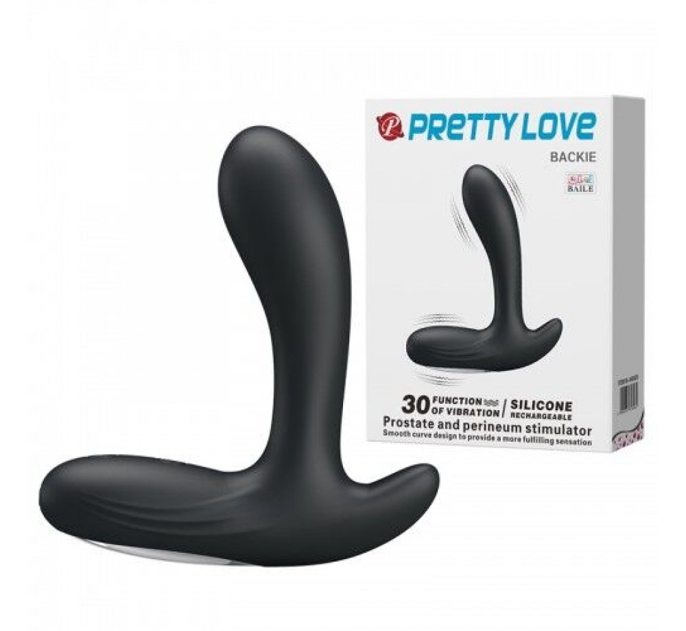 Перезаряжаемый стимулятор простаты Baile с вибрацией Pretty Love Backie черный