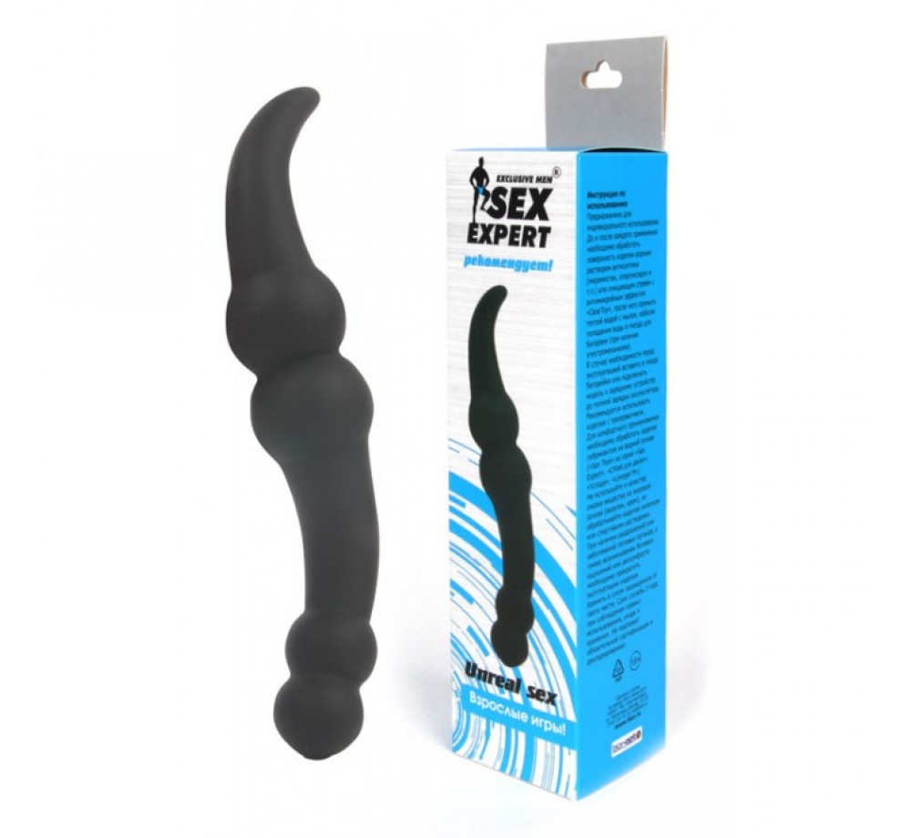 СТИМУЛЯТОР ПРОСТАТЫ, L 200 ММ D 26X36 ММ, ЦВЕТ ЧЁРНЫЙ АРТ. SEM-55094