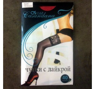 ЧУЛКИ С ЛАЙКРОЙ, ЦВЕТ КРАСНЫЙ, СИЛИКОНОВЫЕ ПОЛОСЫ, 40 DEN, АРТ 1414Б