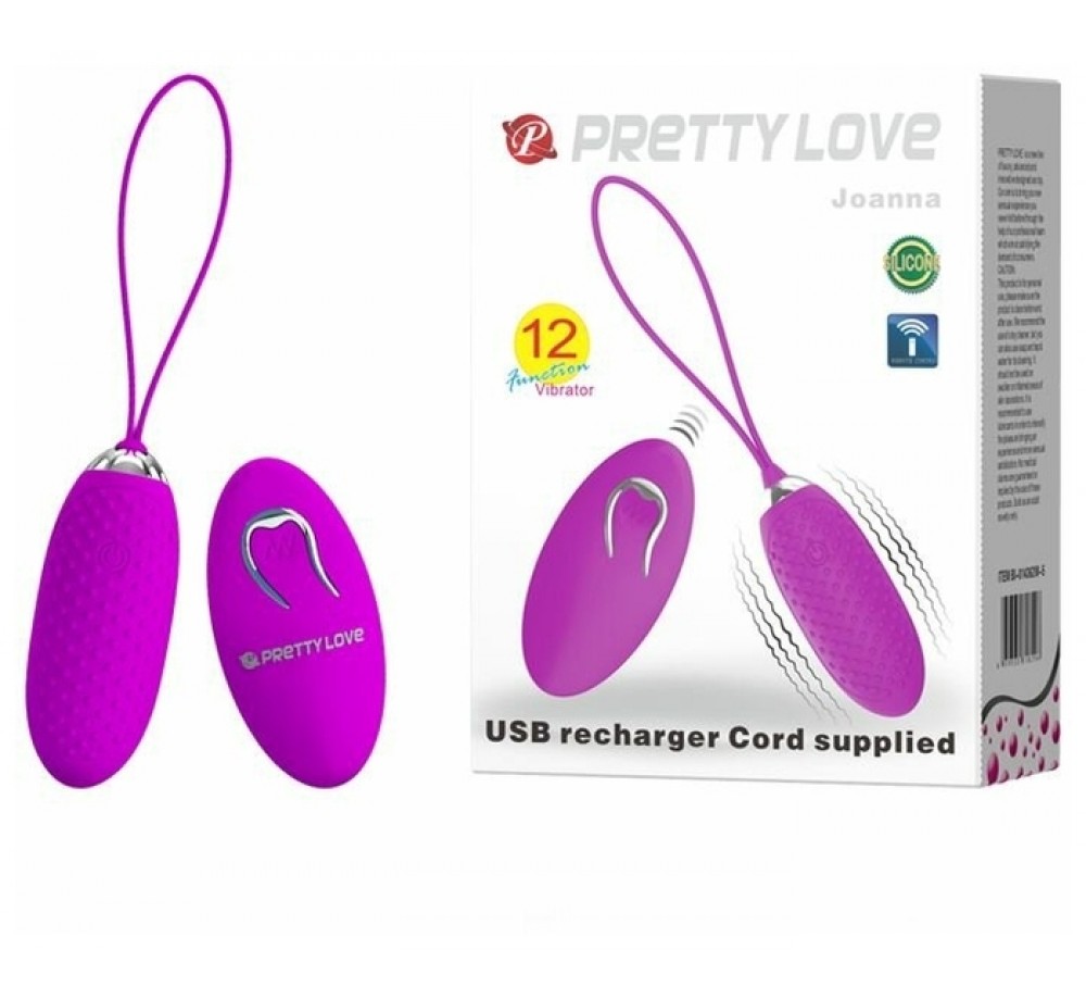 Pretty love Виброяйцо из силикона Joanne с пультом ДУ 7.2 см