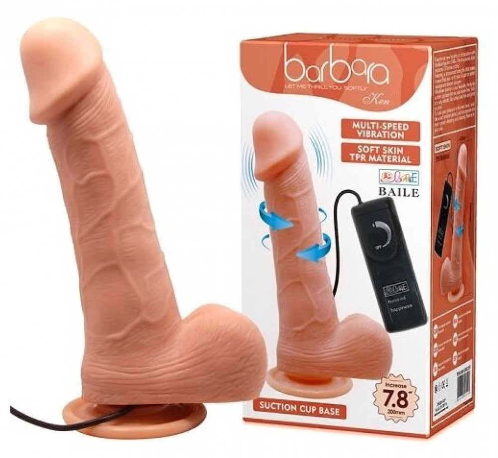 Вибромассажер- ротатор реалистичный Ken на присоске с пультом управления, BW-008015R