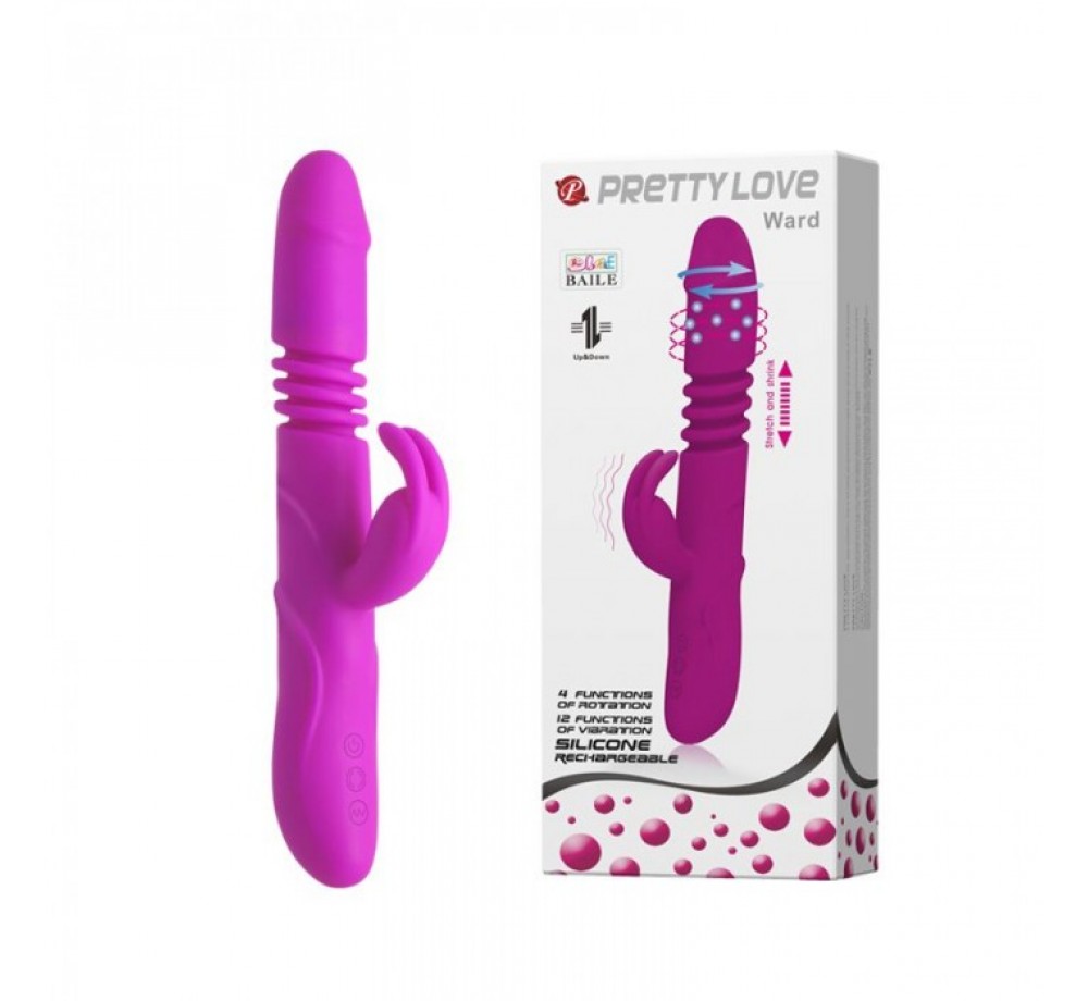 «PRETTY LOVE WARD» ВИБРОМАССАЖЕР-РОТАТОР С ПОСТУПАТЕЛЬНЫМИ ДВИЖЕНИЯМИ И СТИМУЛЯТОРОМ КЛИТОРА, BI-014399