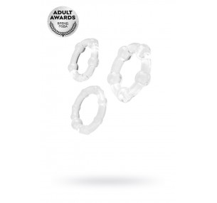 НАБОР КОЛЕЦ TOYFA A-TOYS, СИЛИКОН, ПРОЗРАЧНЫЙ, Ø 3,5/3/2 СМ