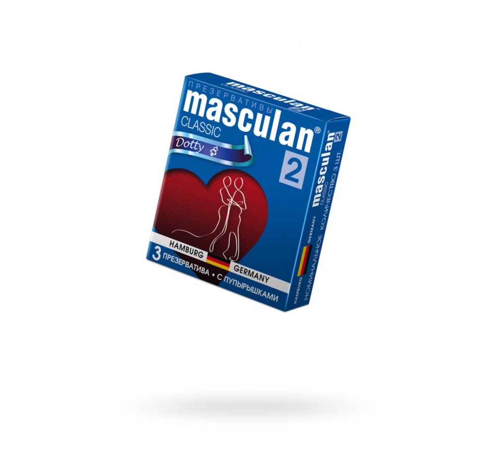 ПРЕЗЕРВАТИВЫ MASCULAN CLASSIC 2, 3 ШТ. С ПУПЫРЫШКАМИ (DOTTY) ШТ