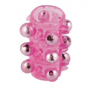 НАСАДКА С БУСИНКАМИ TOYFA, TPE, РОЗОВАЯ, 5 СМ
