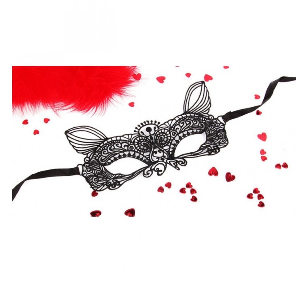 МАСКА АЖУРНАЯ КЭТТИ ЦВЕТ ЧЁРНЫЙ, ТЕКСТИЛЬ АРТ. EE-20361