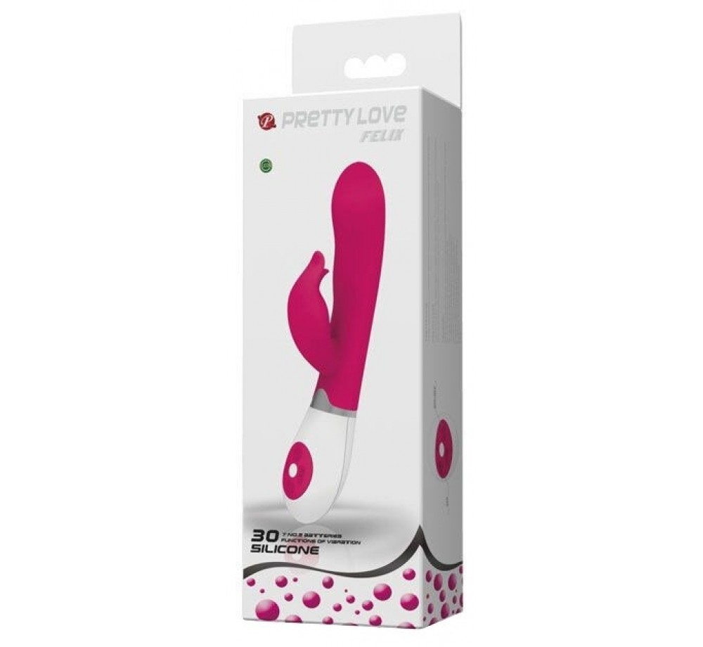 Pretty love Вибратор силиконовый Felix с клиторальным стимулятором 21 см