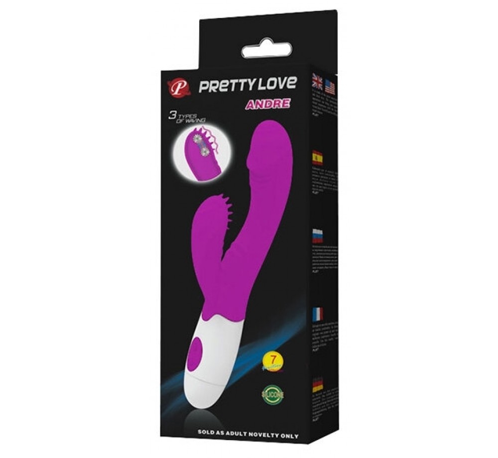 Baile Вибратор силиконовый Andre с шипованным отростком для стимуляции клитора 20.5 см