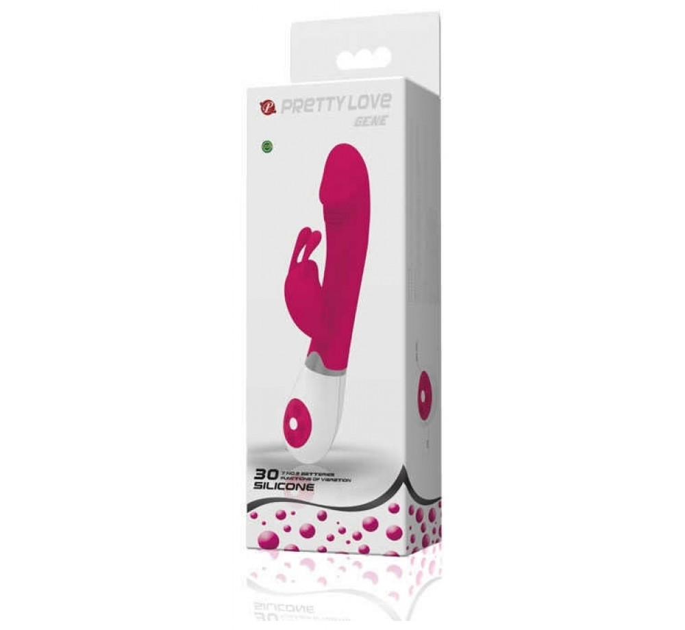 Pretty love Вибратор силикон/пластик Gene с клиторальным стимулятором 20.4 см (BI-014224)