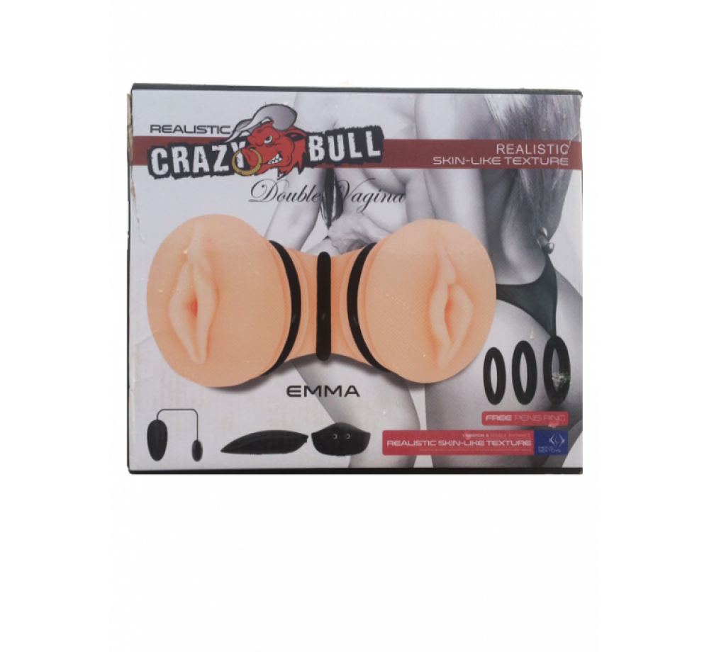 Двойной мастурбатор Crazy Bull EMMA с кольцами