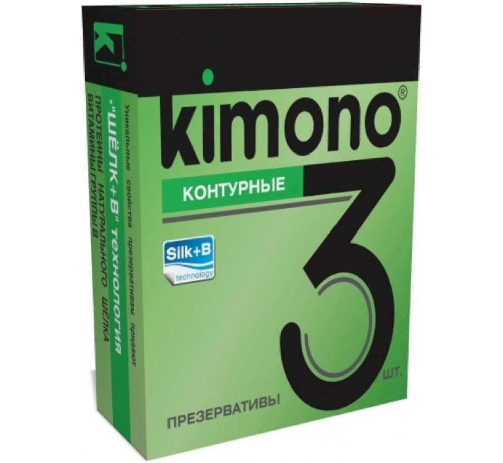 ПРЕЗЕРВАТИВЫ KIMONO (КОНТУРНЫЕ) 3 ШТ., АРТ KIM-6