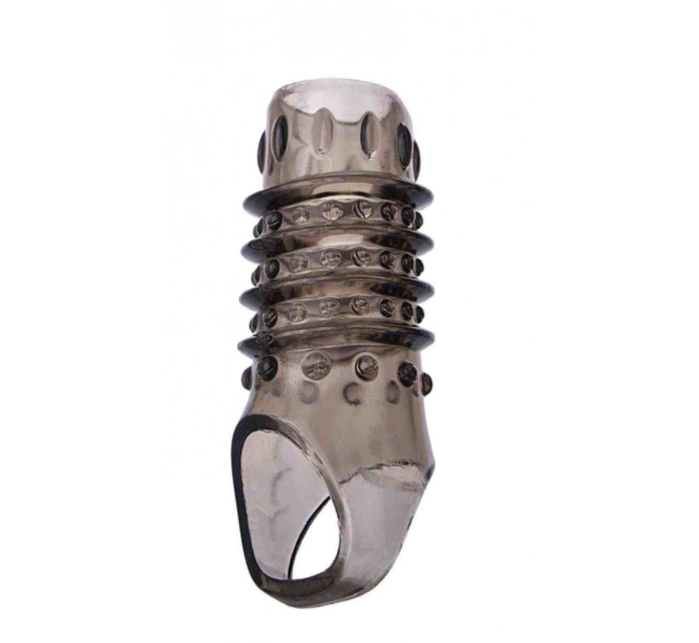 НАСАДКА TOYFA XLOVER, ДЛЯ УВЕЛИЧЕНИЯ РАЗМЕРА,TPE, ЧЕРНАЯ ПРОЗРАЧНАЯ, 10,5 СМ