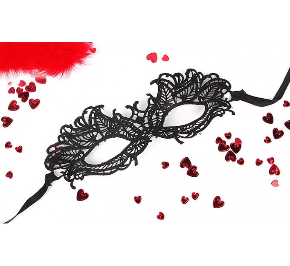 Маска ажурная ЭМИЛИЯ цвет чёрный, текстиль 