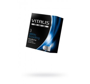  ПРЕЗЕРВАТИВЫ "VITALIS" PREMIUM №3 DEIAY AND COOLING - С ОХЛАЖДАЮЩИМ ЭФФЕКТОМ (ШИРИНА 53MM)