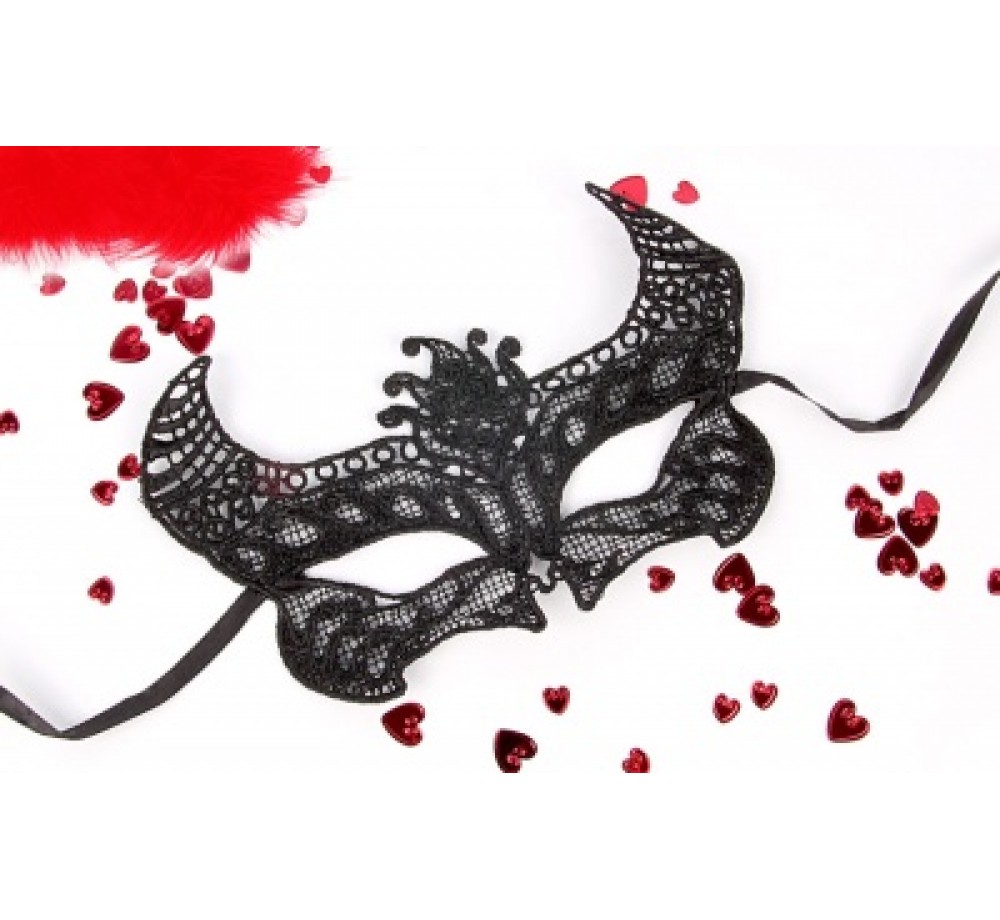 Маска ажурная МИШЕЛЬ цвет чёрный, текстиль