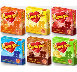 ПРЕЗЕРВАТИВЫ "I LOVE YOU" № 3 в ассортименте 