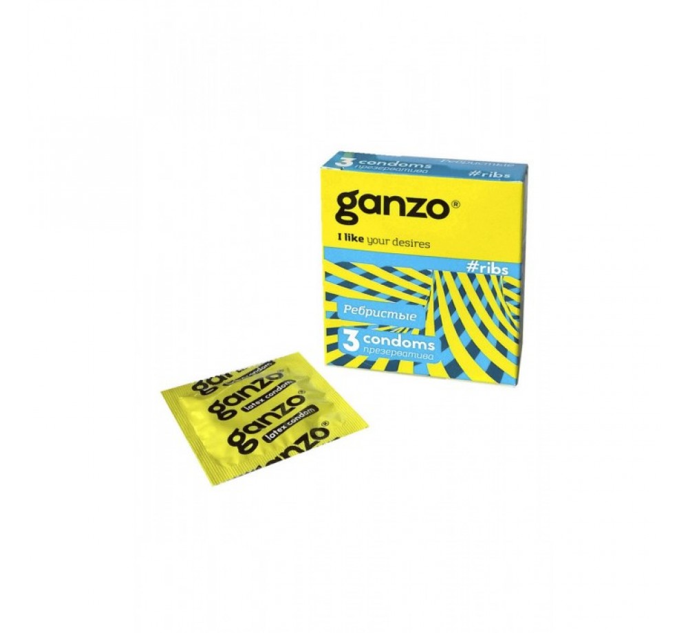 ПРЕЗЕРВАТИВЫ GANZO RIBS № 3 РЕБРИСТЫЕ, 3ШТ