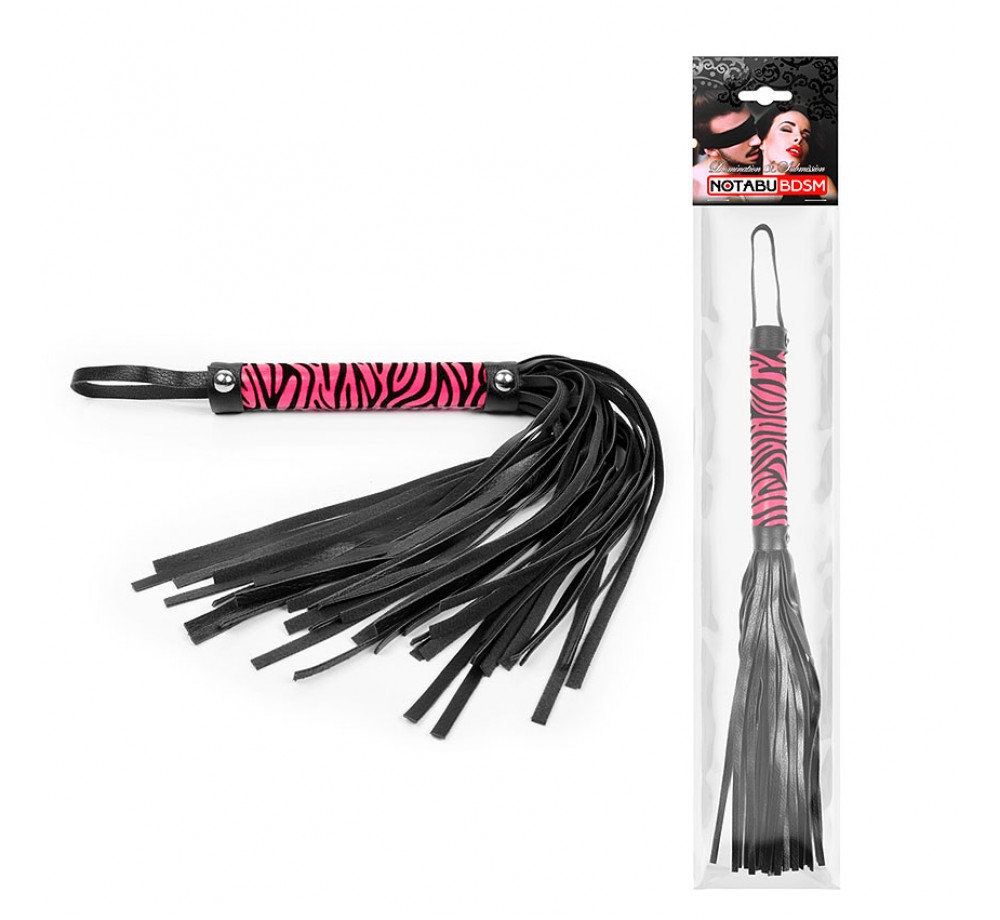 ПЛЁТКА L ручки 150 мм, L хвоста 240 мм, цвет чёрный/розовый 