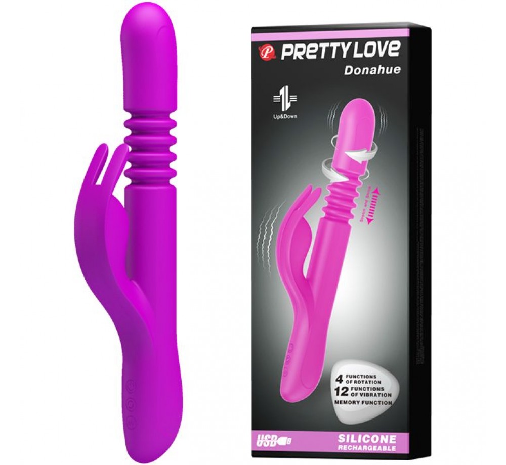 Вагинальный вибратор «Donahue» с поступательным движением из коллекции Pretty Love