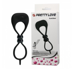 Двойное вибролассо с клиторальной щеточкой Locker 