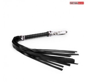 ПЛЕТЬ L рукояти 160 мм L хвоста 330 мм, цвет чёрный/лео, PVC  