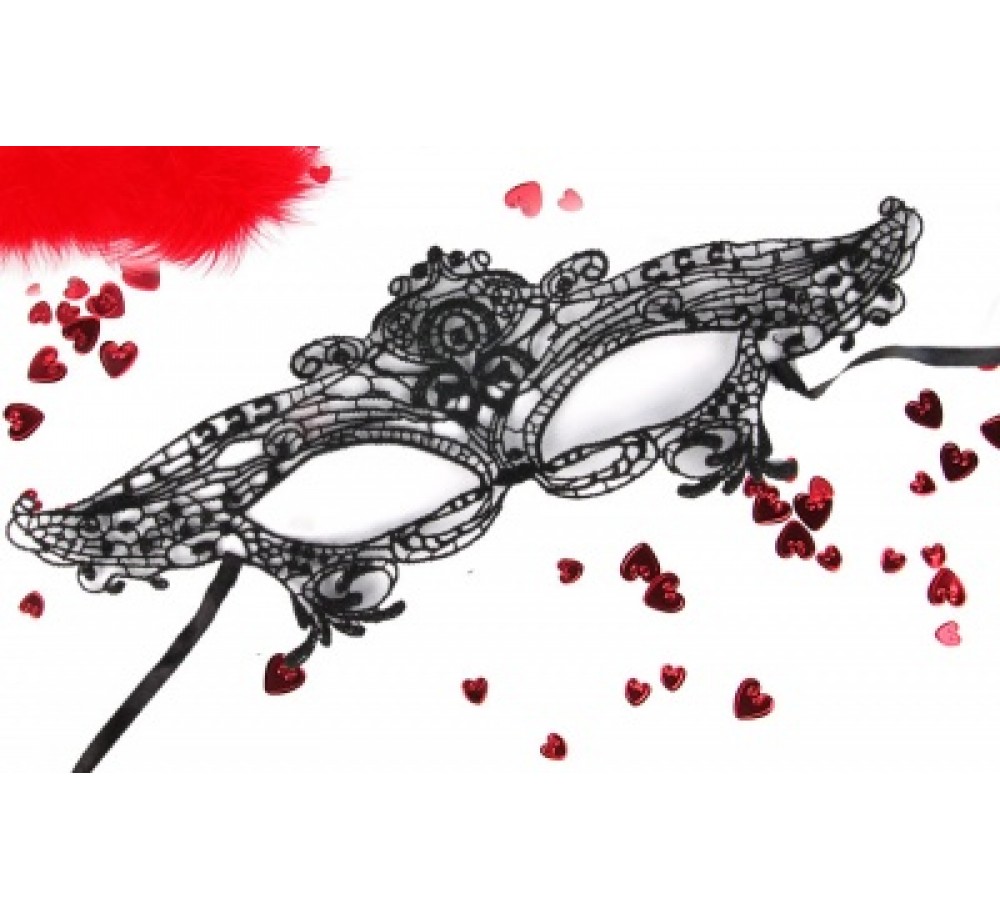 Маска ажурная ДЖУЛИЯ цвет чёрный, текстиль 