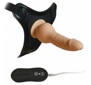  СТРАПОН С ВИБРАЦИЕЙ HARNESS SILICONE DILDO, ТЕЛЕСНЫЙ 